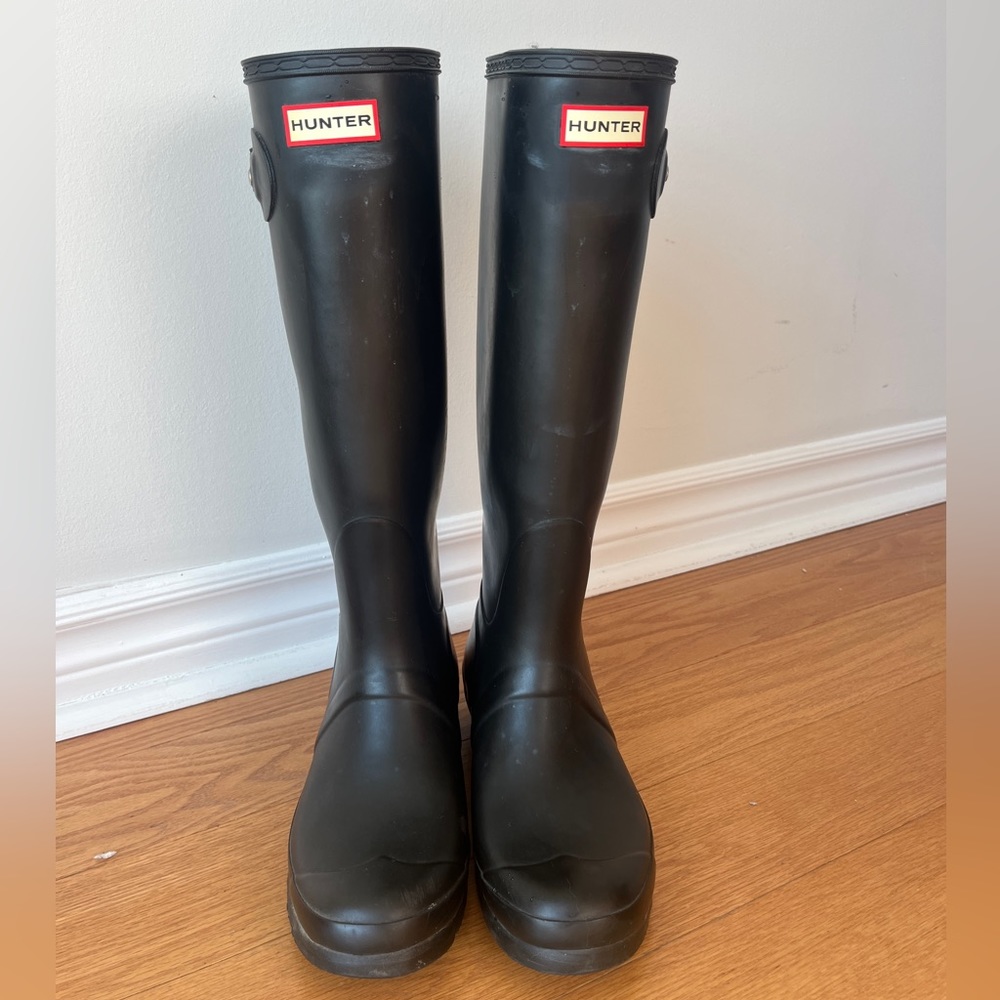 HUNTER - Women’s Tall Hunter Boots in Matte Black, Size 9